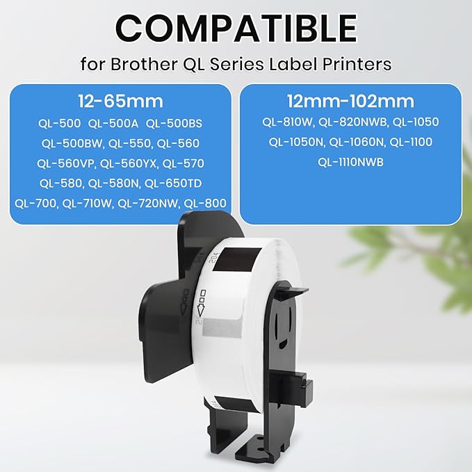 Compatible Address Labels Replacement for Brother DK-11204/DK-1204(0.66" X2.1”) Die-Cut All Purpose Shipping Barcode Label Use with Brother QL Label Printers 12 Rolls 4800 PCS