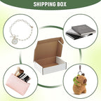 10 Pack 7"x5"x2" inch Small Shipping Boxes White Corrugated Cardboard Box for Small Business, Mailer, Shipping, and Packing