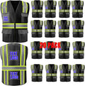 BeautyWill 10/20 Pack Custom Logo Safety Vest,Bulk High Visibility Class 2 Reflective Work Vests