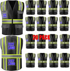 BeautyWill 10/20 Pack Custom Logo Safety Vest,Bulk High Visibility Class 2 Reflective Work Vests