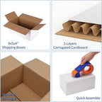 Hoikwo 9x5x4 Shipping Boxes Set of 25, White Corrugated Cardboard Box for Small Business for Packaging Mailing