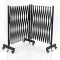 18 FT 44" High Industrial Metal Expandable Barricade，Retractable Traffic Fence with Casters, Folding Security Gate,Portable Barricade Gate for Construction Area, Traffic Control,Driveway and Garden