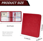 2-Pack Car Registration and Insurance Holder, Car Organization Vehicle Document Organizer with Magnetic Closure for Cards, License in Glove Box, Red