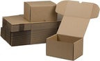 7x5x4 Inches Shipping Boxes Set of 25, Brown Corrugated Cardboard Box Literature Mailer for Packing Small Business