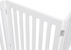 INTERNET'S BEST Dog Gate Indoor Freestanding Pet Barrier, Folding Wood Dog Fence, Extra Wide Doorway Puppy Gate, Indoor Animal Privacy Panel, Wooden Cat Fence - 4 Panel - 24", White