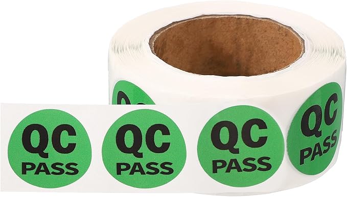 PATIKIL 360 Pcs 1 Roll QC Pass Labels, 1 Inch Circle Inventory Control Adhesive Round Labels Food Service Quality Control Stickers for Warehouse Management Inspection, Green