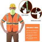 AYKRM 11 color High Vis Reflective Safety Vest for Women Men Security Pocket Zipper