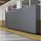 72" inch Employee Locker, Tall Metal Storage Locker with 18 Doors for Employees School Hospital Garage Gym Home Office with Hooks Requires Assembly (Dark Gray)