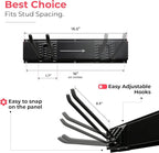 TIDYME Garage Tool Organizer Wall Mount - 64 inches - Sturdy Storage Rack with Adjustable Hooks, Anti-Rust - Easy Installation, 400lbs Capacity - Garden Tool Organizer (04 Racks & 08 Hooks)
