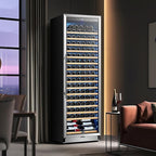 Tylza Wine Fridge 24 Inch, 189 Bottles Large Wine Cooler Refrigerator, Built-in or Freestanding Tall Wine Cooler with Upgraded Compressor, Low Noise, Fast Cooling and Intelligent Temperature Memory