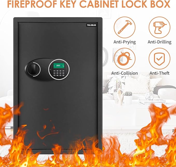 144 Position Key Lock Box Wall Mount with Combination Lock, Digital Key Cabinet Wall Mount, Adjustable Key Safe for Car, Hotels, Office, House