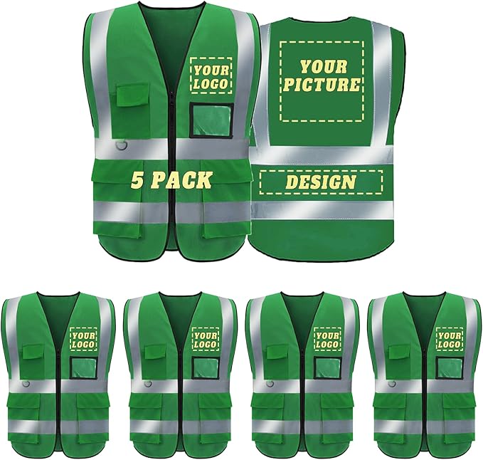 BeautyWill Custom Safety Vest Logo Class 2 High Visibility Reflevtive Vest Outdoor Protective Workwear