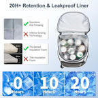 SPARTER Backpack Cooler Insulated Leak Proof 33/49 Cans, 2 Insulated Compartments Thermal Bag, Portable Lightweight Beach Travel Camping Lunch Backpack for Men and Women