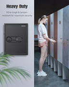 Uniclife 71 Position Key Box, Wall Mount Key Lock Box with Code and Key Lock, Fingerprint Key Cabinet with Anti-Theft Key Drop Slot & Keypad, Keys Safe for Office Hotel & Company