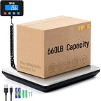 Digital Shipping Postal Scale 660lb/1oz Accuracy! Heavy Duty Postage Scale Extra-Large Capacity Stainless Industrial Scale for Small Business, Warehouse, Home, Battery&Charging Cable Included
