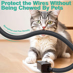 Dog Cat Cord Protector 10ft - 1/2inch, Flexible Cable Sleeve for Easy Cord Management, Protects Cables from Pets Chewing, Ideal for USB, Power, Audio and Video Cords - Black