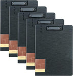 A4 Clipboard Folder,5 Pack Foldable Clipboards with Cover,Clip Board for Office School Business Classroom(Black)