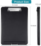 4 Pieces Clipboard with Storage Plastic Storage Clipboard Nursing Foldable Clip Board with Low Profile Clip for Student Teacher Nurse Employee, 9. 5 x 13. 5 Inch (Black, Blue, Green, Rose Red)