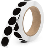 Black 1-Inch Circle Dot Stickers – 1,000 Round Strong Adhesive Labels per Roll, Colored Stickers for Garage Sale Price Tags, Classroom, Inventory, Office & Yard Sale Supplies, Made in USA