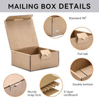 Small Shipping Boxes 3.5x3.3x1.6 Inches, 25-Pack Brown Corrugated Cardboard Gift Boxes for Mailing, Packaging & Storage