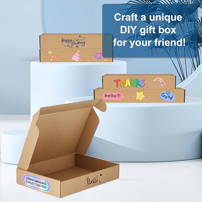 Famagic 12Pack 4x4x2 Small Shipping Boxes - Brown Corrugated Cardboard Mailer Boxes for Small Business, Mailing Boxes for Packaging, Bulk
