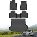 Hutisya-Floor Mats & Cargo Liner Set Fit for Genesis GV70 2022-2025 (Not Electrified GV70) All Weather Protection Anti-Slip & Durable TPE Full Set Liners Automotive Accessories-Black