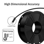 GEEETECH Black PLA Filament 1.75mm, 3D Printer Filament Dimensional Accuracy +/- 0.02mm, 1kg Spool(2.2lbs) 3D Printing Filament Fits Most FDM 3D Printers