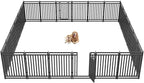 Metal Dog Fence Outdoor for Yard Indoor Dog Playpen 40" Height 24 Panels Portable Puppy Playpen Pet Kennel Crate for RV Camping(Black-Silver)