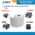 IDCS 4"x6" Direct Thermal Shipping Labels, 1250 Labels/5 Rolls(250 Labels per Roll), Perforated E-Commerce, Thermal Label Paper Roll Compatible with Zebra, TSC, Honeywell, Godex, Strong Adhesive