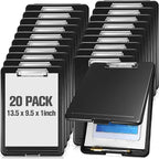 Mimorou 20 Pcs Clipboard with Storage Plastic Nursing Clipboard 9.5 x 13.5 Inch with Low Profile Clip Foldable Clip Board with Storage for Home Office Back to School Supplies