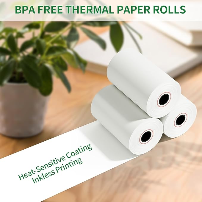 (10 Rolls) 2 1/4" x 50' Thermal Receipt Paper Rolls, Cash Register POS Thermal Paper, Credit Card Rolls Thermal 2 1/4 in x 50 ft.