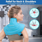 Comfytemp Ice Pack for Neck Shoulders Pain Relief, HSA Eligible FSA Wearable, Reusable Gel Shoulder Ice Pack Wrap, Cold Compression Physical Therapy Recovery for Upper Back, Cervical Injuries (S)