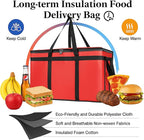 Bodaon Large 2-Pack Insulated Food Delivery Bag With Hard Bottom, XXXL Bags, Rideshare Delivery Bag, Grocery Shopping and Catering, Cold/Hot Styrofoam Carrier for Travel/Car