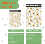 Poly Mailers 10x13 Inch 25 Pcs - Avocado printed Shipping Bags, 2.4mil Thickness, Waterproof and Tear Resistant Mailing Envelopes, Self-Sealing Packaging Bags for Small Business