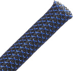 25ft - 3/4 inch PET Expandable Braided Sleeving – BlackBlue – Alex Tech Braided Cable Sleeve