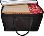 ATYARD Insulated Pizza Delivery Bag, 23" x 14" x 15" Pizza Warmer Bags for Carry Hot, Insulated Food Delivery Bag, Insulated Grocery Bags, Black, 1-Pack