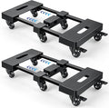 KEDSUM Furniture Dolly with 6 Swivel Casters, Expandable Moving Dolly, 24in-12in Furniture Movers with Wheels, Flat Dollies Brake Wheels, Max 1600LBS Capacity, 2 Pack