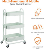 Amazon Basics 3-Tier Metal Rolling Utility or Kitchen Cart - Mint Green