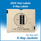 2025 Year Stickers, Doctor Stuff 2025 Chart Stickers, Black Color Coded, IFC Style, USA Made Year Labels for X-Ray Jackets, 500/Roll, 1 Roll, 1-7/8" x 1-7/8"