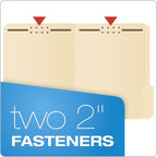 Pendaflex Fastener Folders, 2 Fasteners, Letter Size, Manila, 1/3 Cut Tabs, in Left, Right, Center Positions, 50 Per Box (FM213)