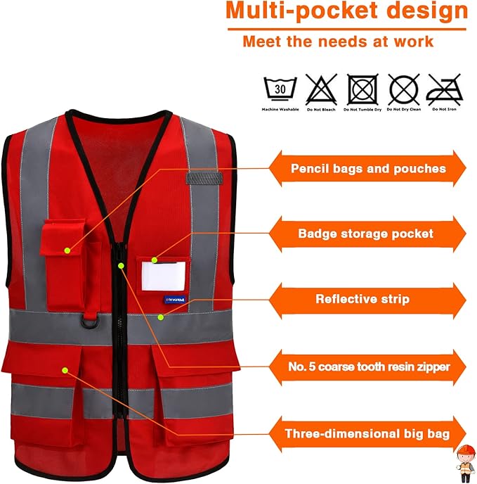 A-SAFETY XSmall construction vest red