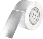 Perco Metallic Silver 3x5 Inch Perforated Sticker Labels — 150 Stickers Per Roll — with Permanent Adhesive for Product Labeling, Gift Boxes, Event Signage, Decorative Packaging & More — Made in USA