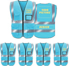 BeautyWill Custom Safety Vest Logo Class 2 High Visibility Reflevtive Vest Outdoor Protective Workwear