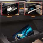 Car Registration and Insurance Holder,Leather Vehicle Glove Box Organizer Wallet for Document,Perfect for any Car,Truck,Motorcycle,Driver License,Trailer or Boat,Men & Women,Cute Dolphins and Moon