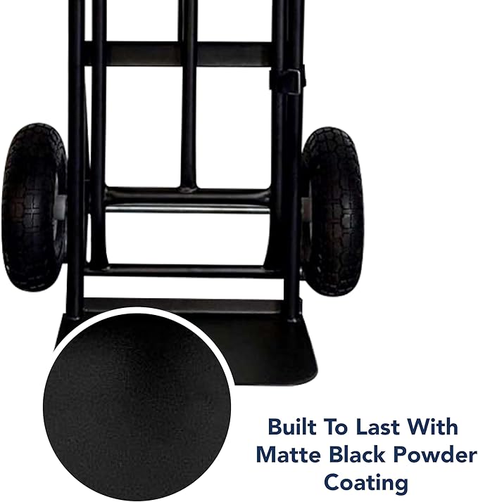 Olympia Tools 800 Lb Sack Hand Truck with Folding Nose, D Handle and 10" Pneumatic Wheels for Home and Office Use