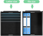 Huolewa File Organizer Box with Lid, Collapsible File Folder Organizer for Office Document Storage, Filing Box with Plastic Slide for Letter Size Hanging File Folders(1 Pack, Light Green)