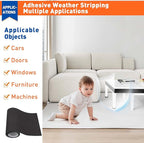 MAGZO Adhesive Foam Padding 1/8" Thick x 12" W x 59" L, Black Thin Neoprene Sheets, Closed Cell Foam Sheet Roll