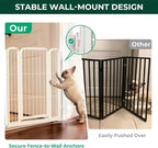 FXW Dog Gate Extra Wide Designed for Indoor Use, Adjustable Width Up to 92-inch Wide (24" H 4 Wire Panels for Puppies and Small Dogs), Black