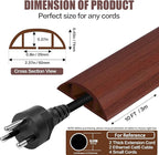 Floor Cord Cover Cavity 0.8"x0.37" Self Adhesive Cord Hider, 10FT Low Profile Cable Management, Extension Strip Protector for Wires, Prevent Cable Trips for Offices, Gyms, Exhibitions（Red Teak）