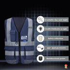 A-SAFETY navy blue high visible vest